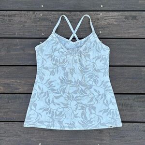 White w/ Grey Vine/Floral Print Y2K The North Face Tank Top